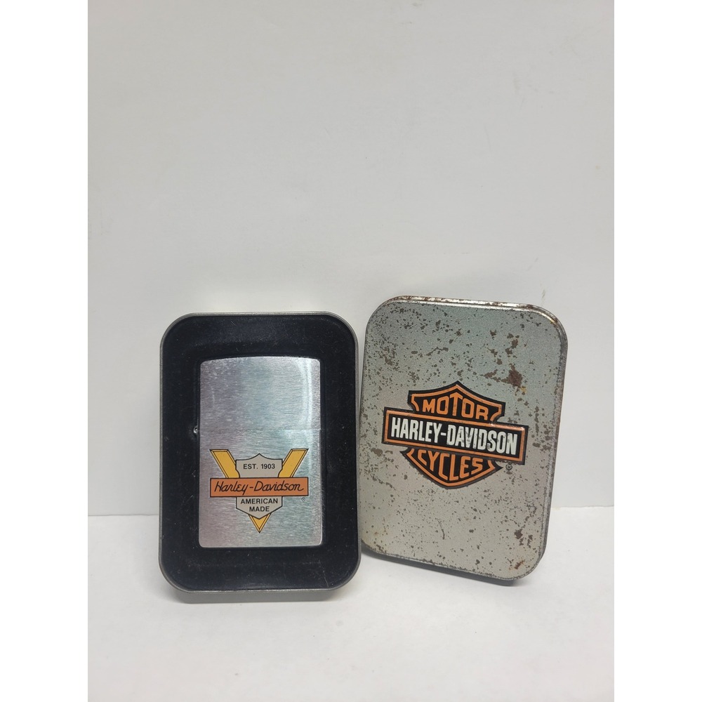 Zippo Harley-Davidson American Made Lighter 2000‎ B XVI Brushed Chrome with Tin